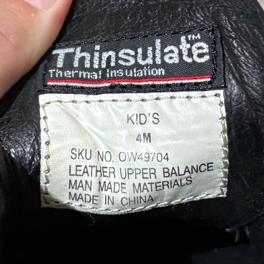 LL Bean Kids Black Leather Thinsulate Insulated Chukka Desert Boots 4M OW49704 - Picture 6 of 6